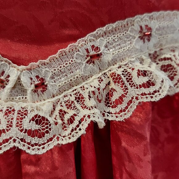 Vintage Pretty Handmade by Granny Laced & Beaded Girl's Christmas Dress - Picture 8 of 10